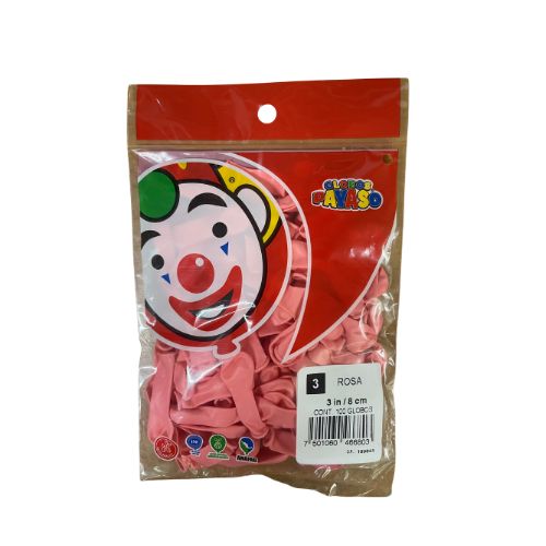 Globo de latex 3" Rosa 1pqt