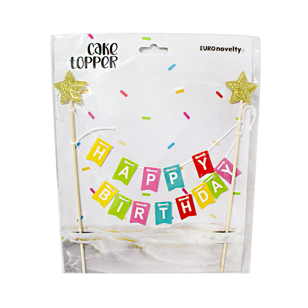 Cake Topper mini guirnalda “Happy Birthday” 1pza