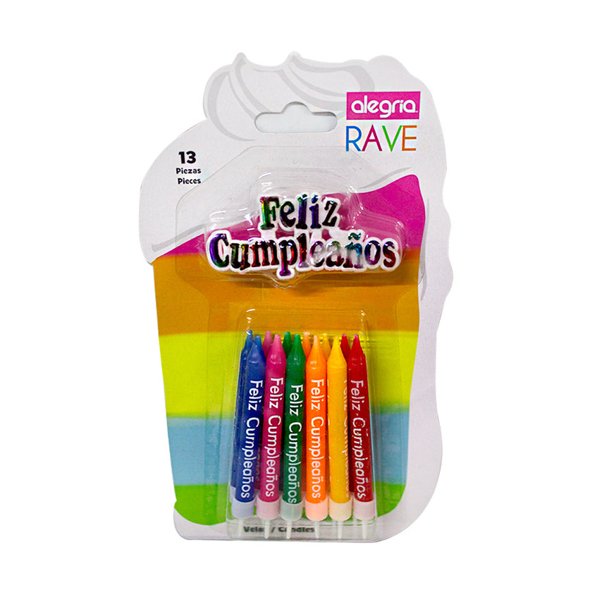 Velas para pastel “Feliz Cumpleaños” 1pza
