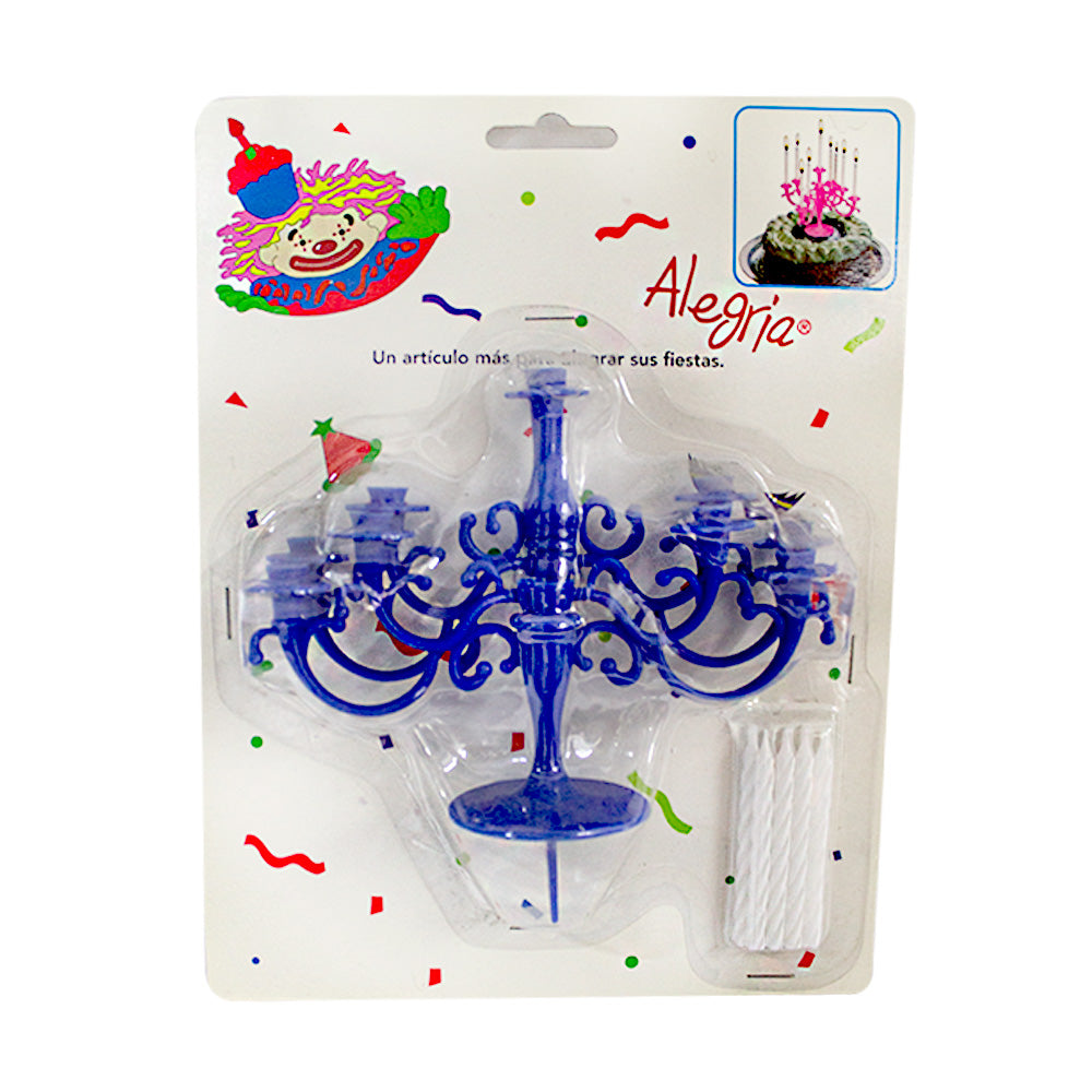 Cake Topper Candelabro Azul