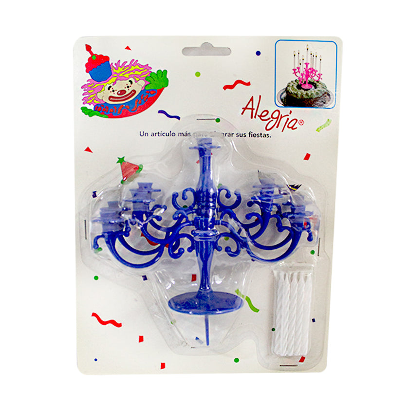 Cake Topper Candelabro Azul