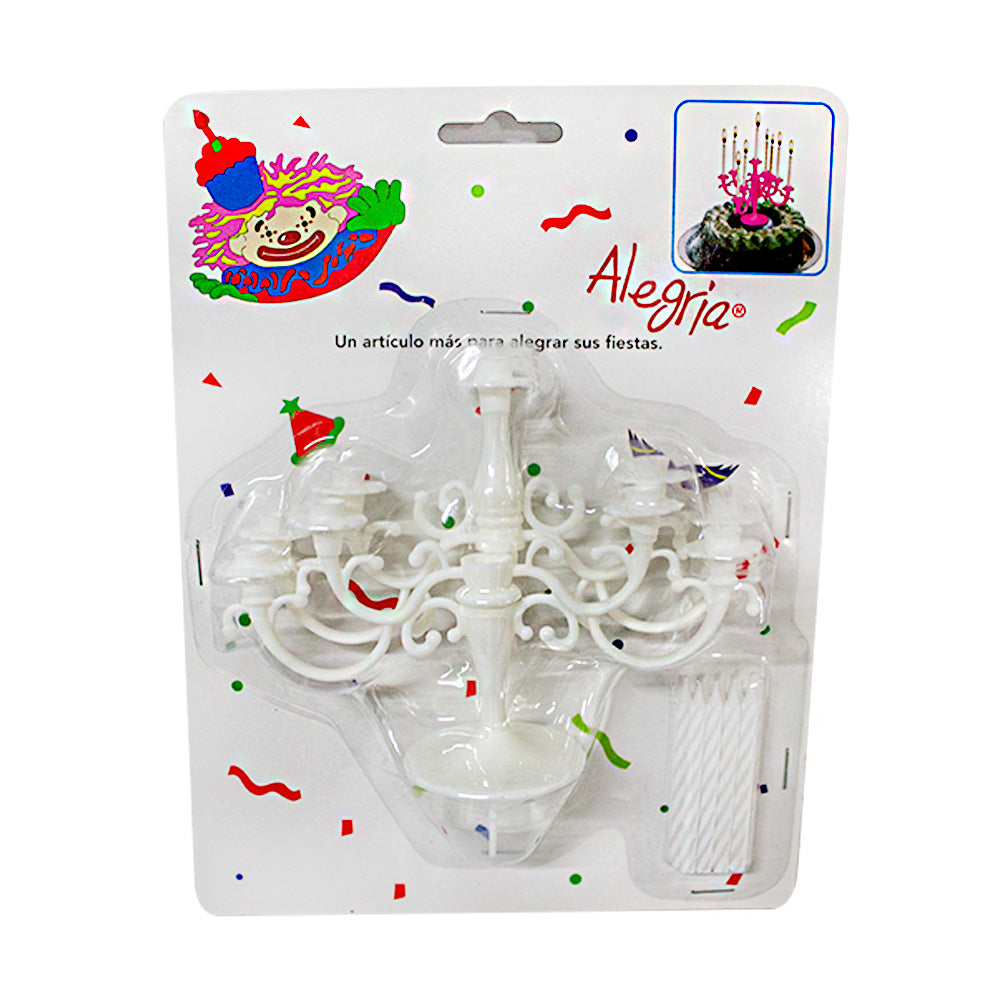 Cake Topper Candelabro Blanco