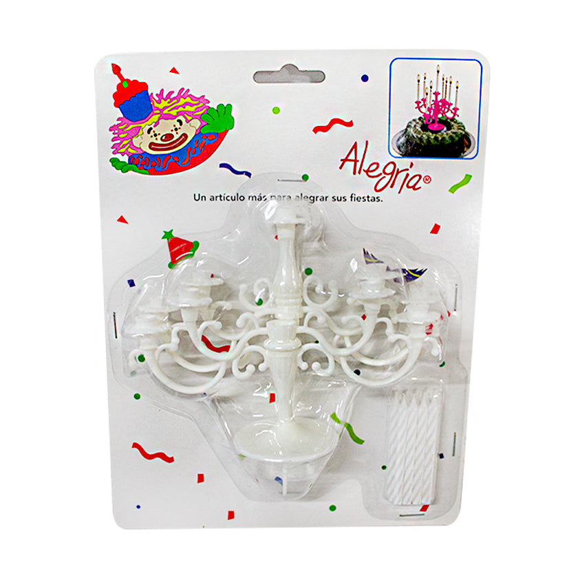 Cake Topper Candelabro Blanco