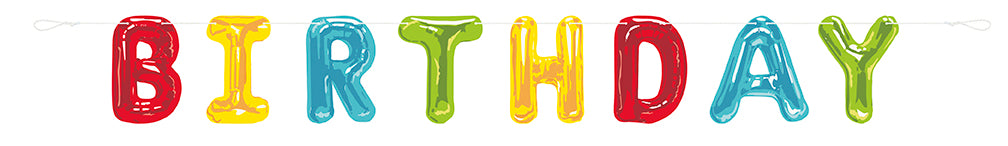 Banner Happy Birthday Globos 1pza