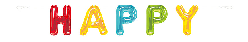 Banner Happy Birthday Globos 1pza