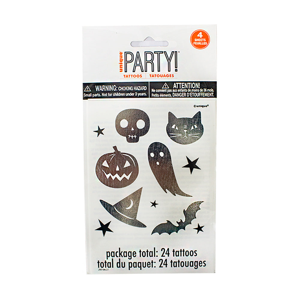 Tatuajes plata Halloween 1pqt