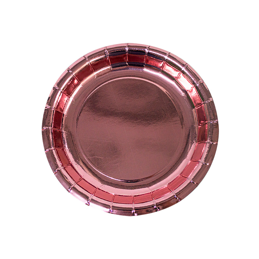 Plato pastelero metálico Rosa 1pqt