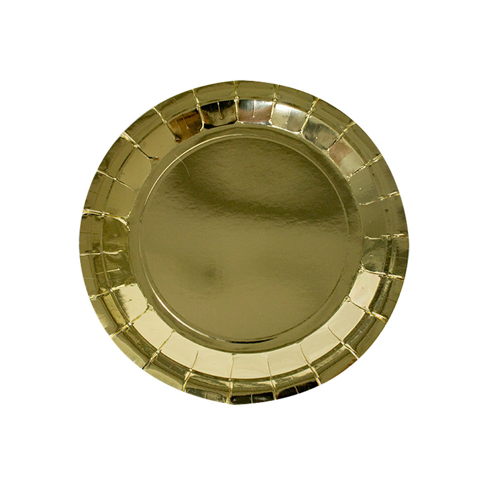 Plato metálico Dorado 1pqt