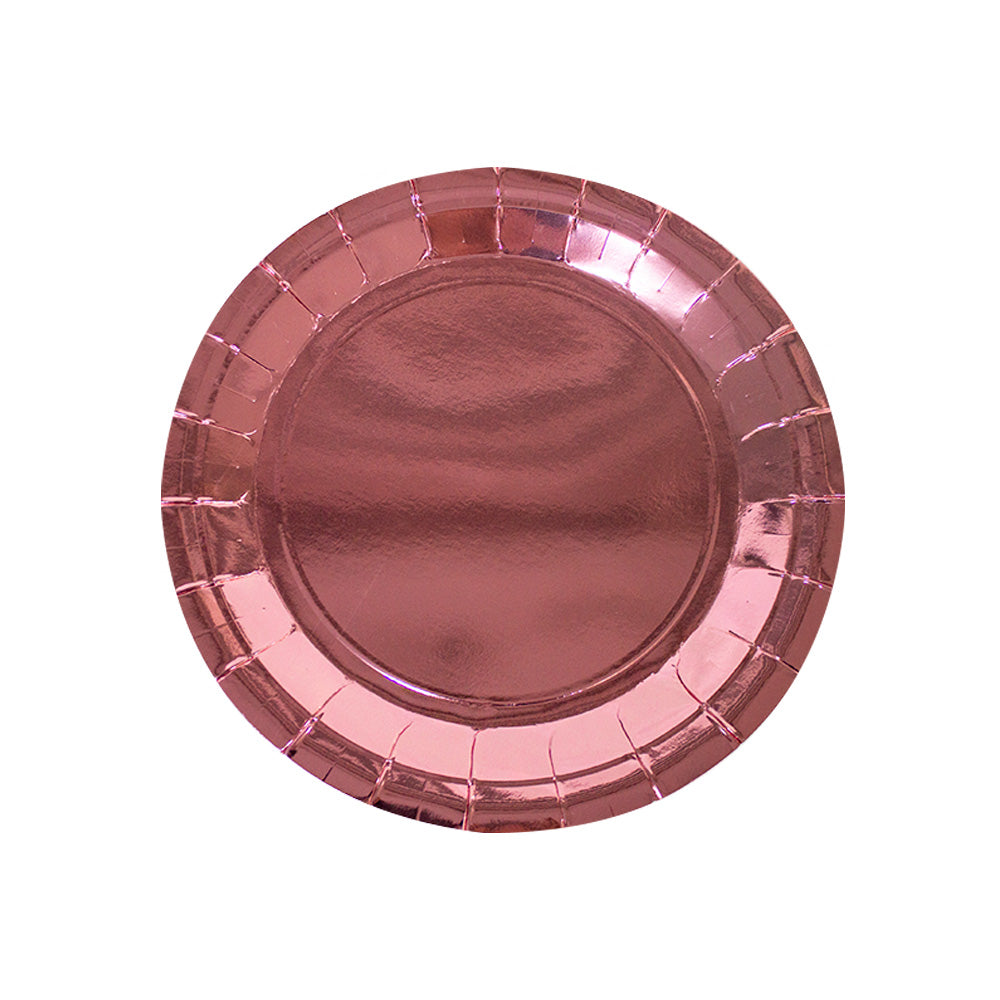 Plato metálico Rosa 1pqt