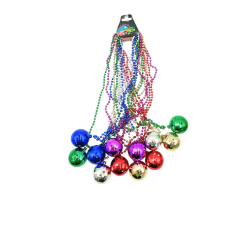 Collares bola Disco colores con 12pzas 1pqt