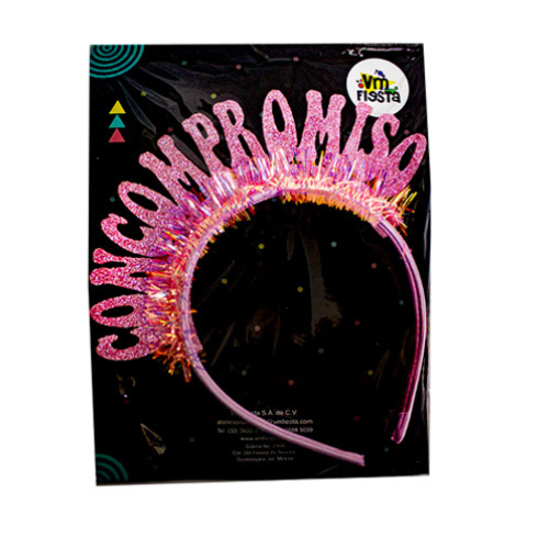 Diadema compromiso rosa 1pza