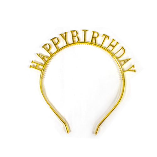 Diadema HBD dorada 1pza