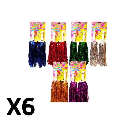 Par pompones color 6pzas