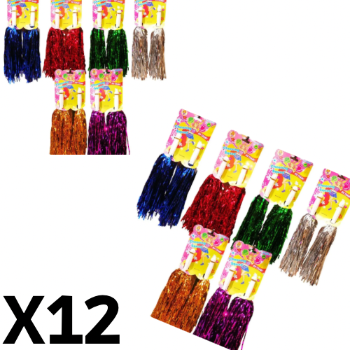 Par pompones color 12pzas