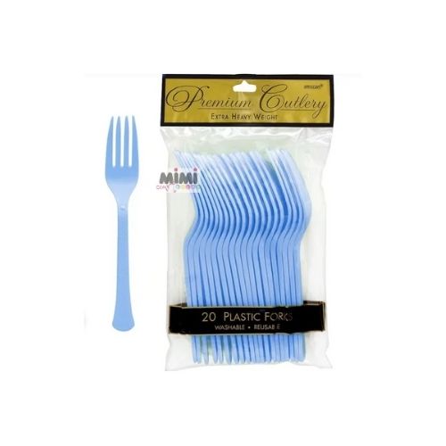 Tenedores c. Azul celeste 1pq