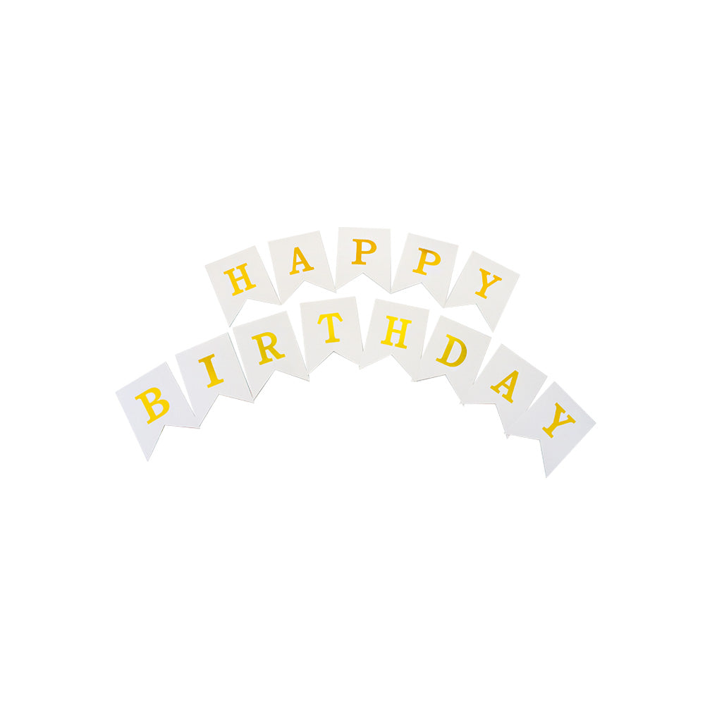 Banderin HBD Blanco