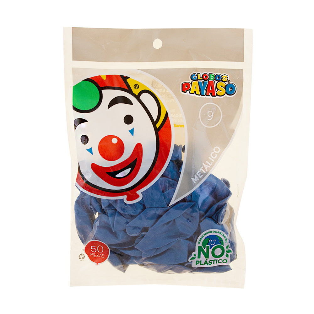 Globo látex 9 Azul Metálico