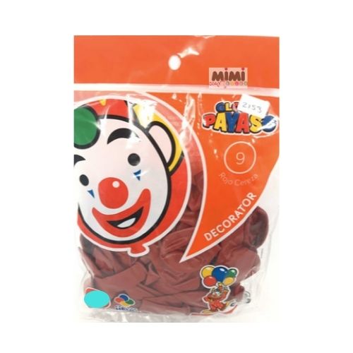 Globo de Látex 9  Rojo Cereza 1Pqt