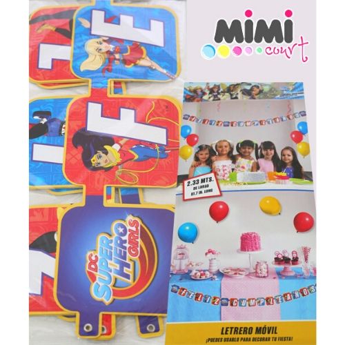 Letrero de Super Heroinas DC 1Pqt