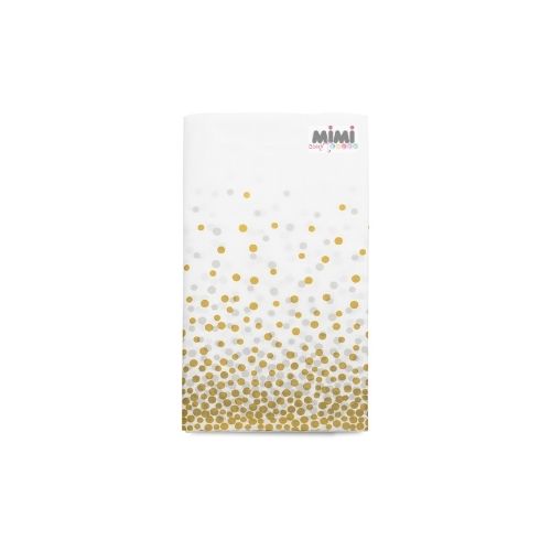 Mantel Rectangular c. Blanco con puntos dorados c/ 1pq