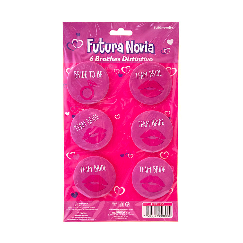 Broches Futura Novia c/6 1pqt