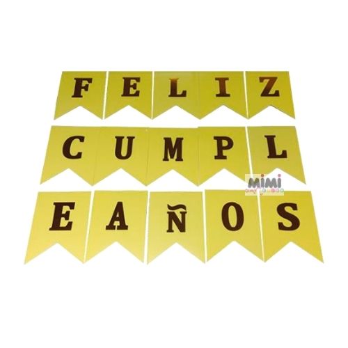 Banderín Amarillo Cumpleaños 1 paquete