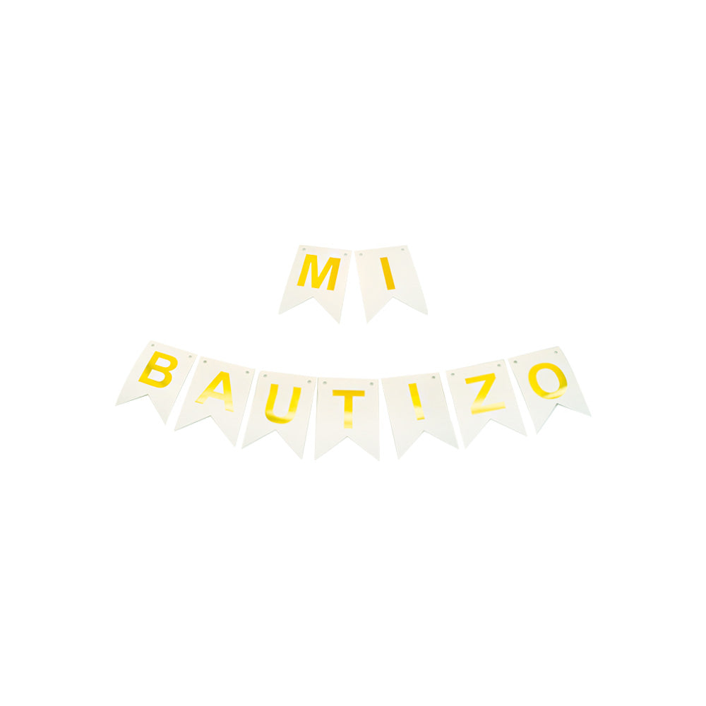 Banderín Mi Bautizo Blanco