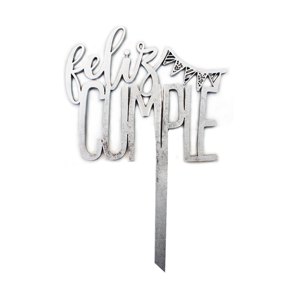 Cake Topper Feliz Cumple banderín
