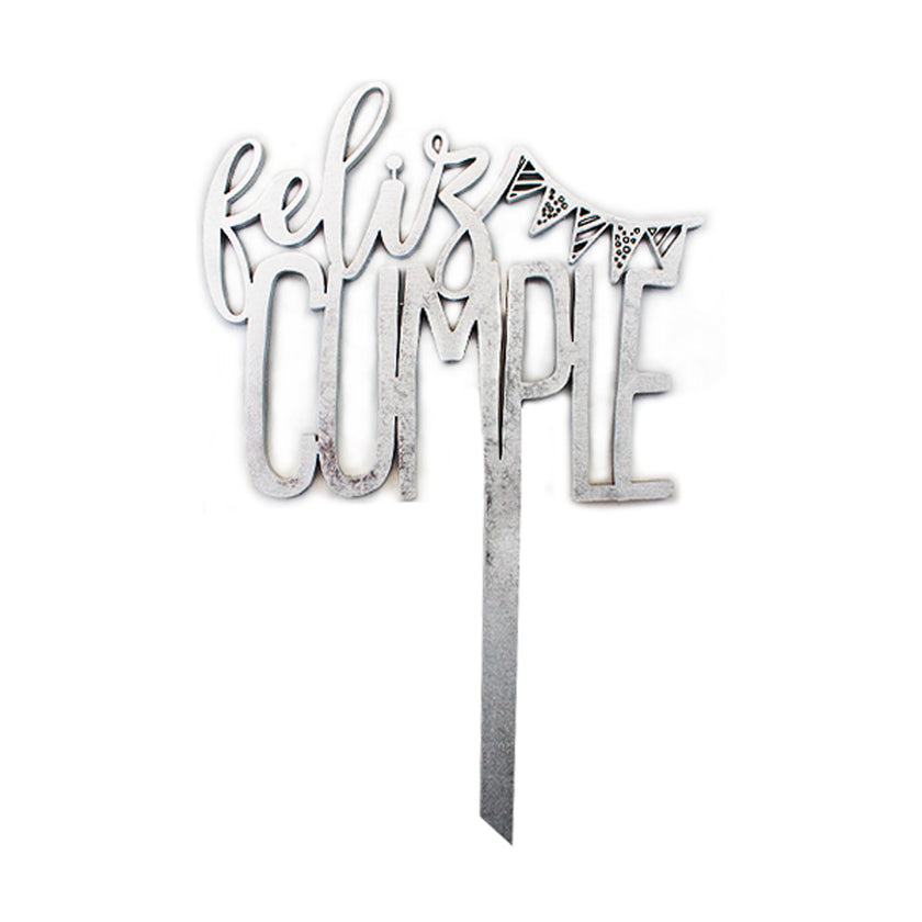 Cake Topper Feliz Cumple banderín