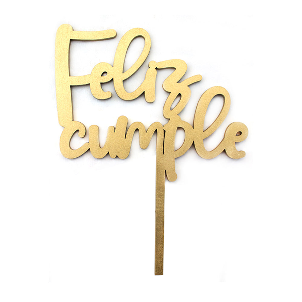 Cake Topper Feliz Cumple cursivo